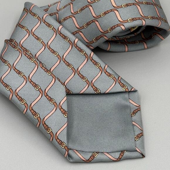 Hermes Paris Vintage 100% Silk Twisted Belt Luxury Designer Men's Tie - Picture 11 of 14